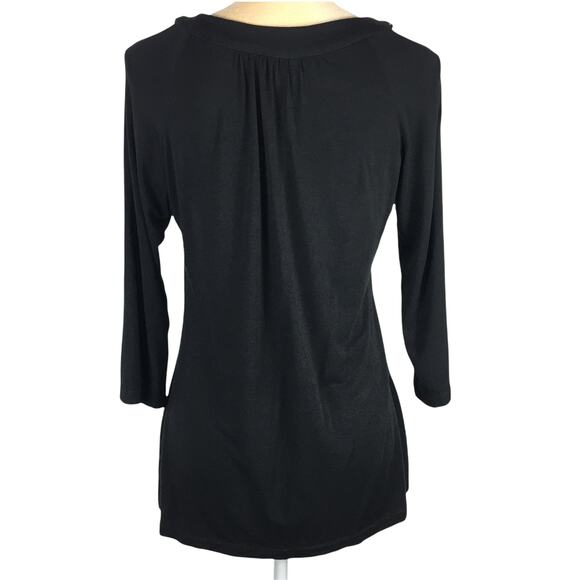 BCBGMaxazria Black Embellished Top Size Small - Picture 3 of 7